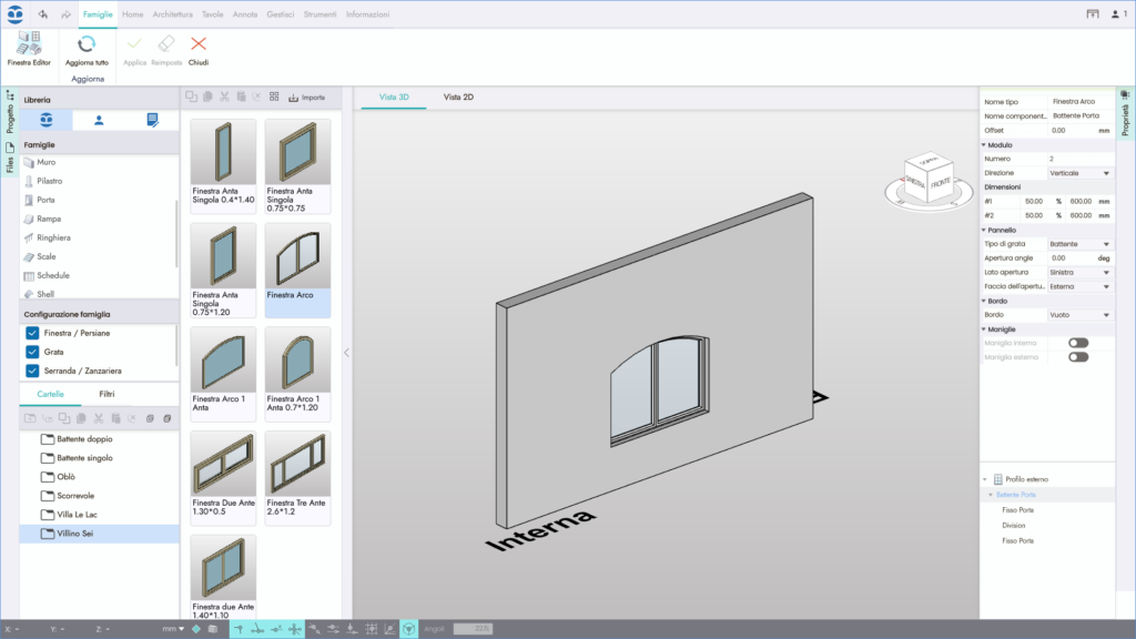 Editor infissi serramenti Blumatica BIM Modeler