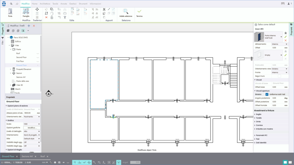Vista Piante Blumatica BIM Modeler
