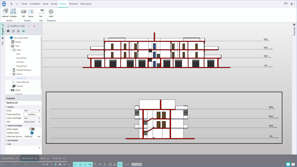Vista Sezione Blumatica BIM Modeler
